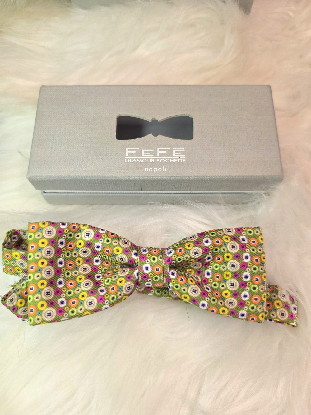 Fefè Napoli Luxury Silk Bow Tie – Made in Italy (With Original Box)